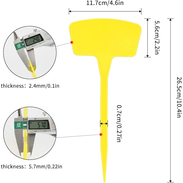 30 stk. 26,5 cm store plastikplantelabels, haveetiketter