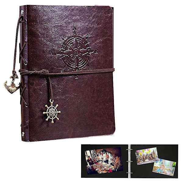 Romanttinen Scrapbook-albumi, DIY Vintage-tyyliinen itseliimautuva häävieraskirja (Tyyli 1 kahvi)