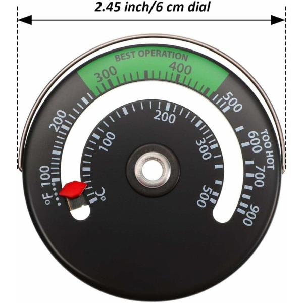 Magnetisk ovnstermometer Brann ovnstermometer Måler for tre