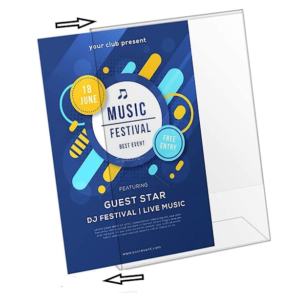 2 st Acrylic Poster, Skylthållare, Display Poster Stativ, A5 L-formad Klar Akryl Disk Stativ Snedställd
