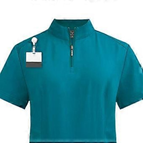 Scrubsæt med blød top og joggingbukser til kæledyrsfrisør, skønhedssalon, SPA, kosmetolog (lyseblå M) Light Blue M