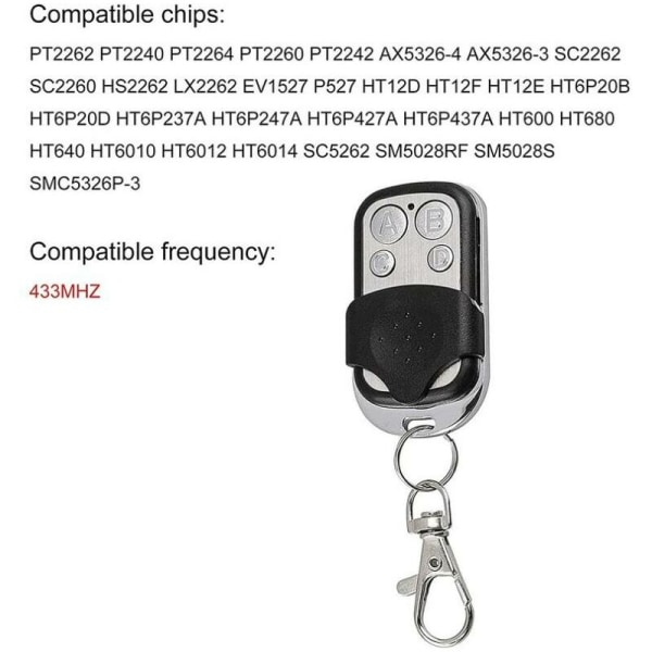 Set med 4 universella fjärrkontroller för automatiska grindar frekvens