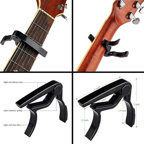 Capo, Gitarr Capo, Med 5-pack Plectrum, Gitarr Capos, För Akustisk Gitarr, Elgitarr