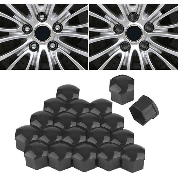 20 stk 21mm Bilhjulmutter Auto Hub Skrue Anti-tyveri Beskyttelsesdeksel