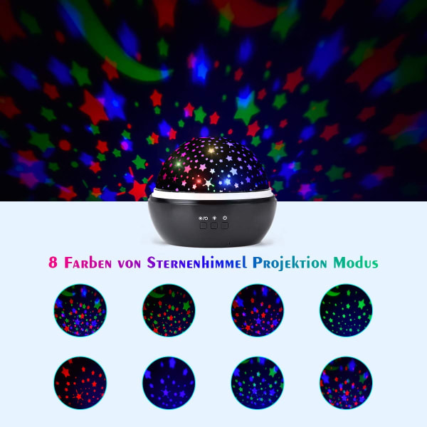 Stjärnhimmel LED-projektor, Baby Nattljus, Ocean World 2 i 1 Pr