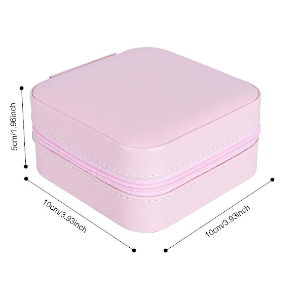 Mini Bärbar Smyckeskrin Organizer, Resesmyckeskrin, Läder Dubbelskikts Smyckeskrin Med Spegel, Ringar Örhängen（Grön）