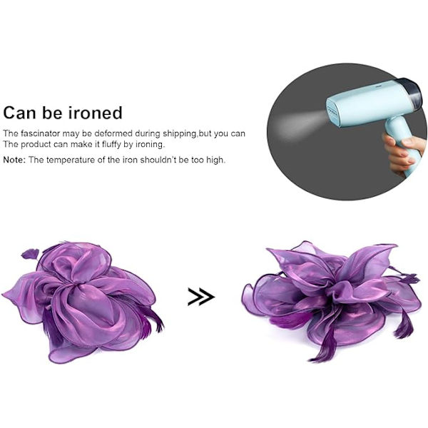 Kvinners Fascinators Hat Cocktail Party Tea Hodeplagg Blomst Mesh Organza Bånd Fjær på et Hodebånd