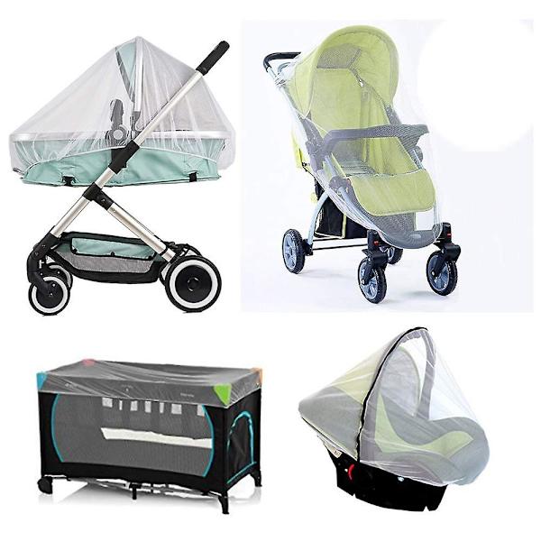 Barnevognsnet, Universal Myggenet Beskyttelse mod Fluer, Insekter og Kryb til Klapvogn, Barnevogn, Lift, Stroller, Vugge, Kurv