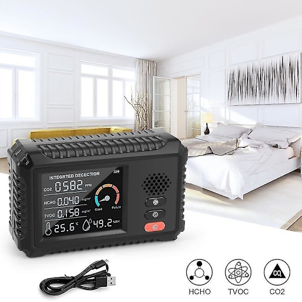 Luftmonitor CO2 Karbondioksiddetektor Drivhus Lager Luftkvalitet Temperatur Fuktighet Monitor Rask Måling Meter