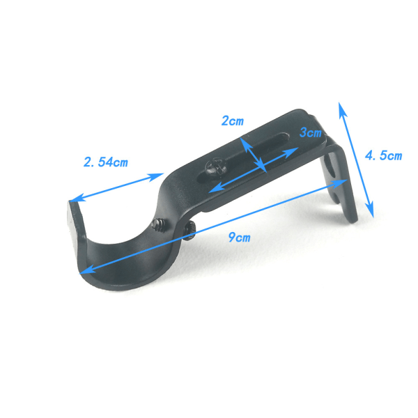 Justerbar enkelt gardinstangbeslag, 4 pak gardinstangbeslag holdere