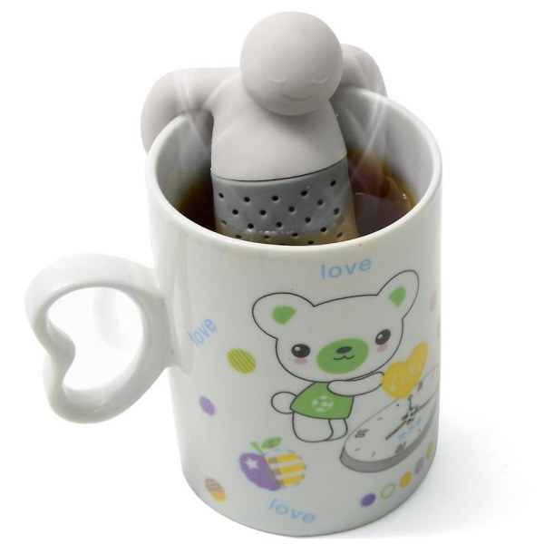 Silikone Termostabilitet Mr Tea Infuser Løs Te Blad Si, Urtekrydderi Filter Diffuser (pakke med 1) Rød