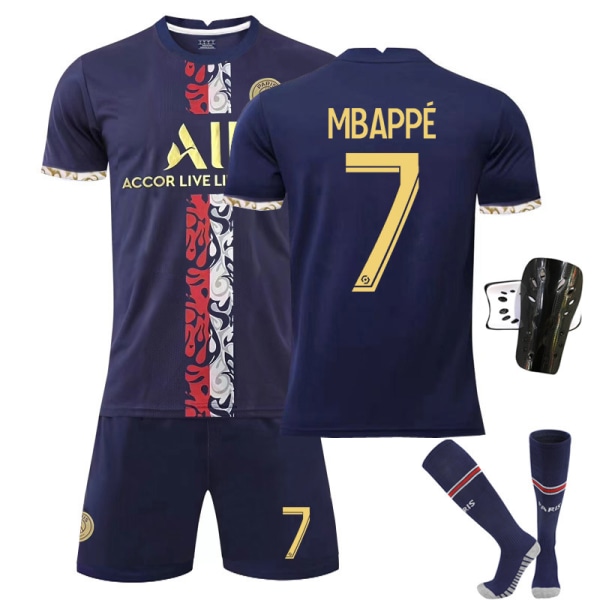 Paris home special edition gold football kit No. 7 with socks + p