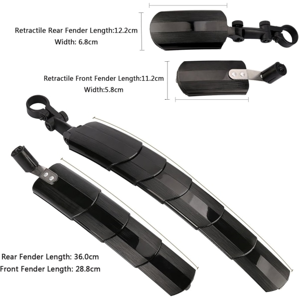 Bicycle Fender, Retractable Bike Fender Set Mountain Bike Front a