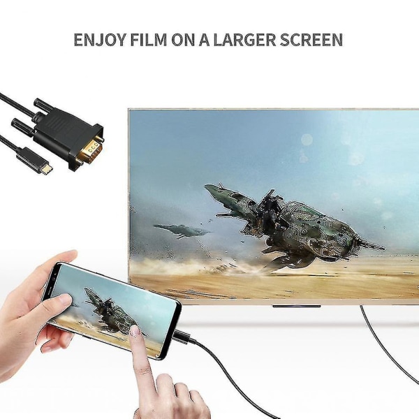Usb-C - Vga-kaapeli, Usb Type-c - Vga-kaapeli [thunderbolt 3] (90 cm)