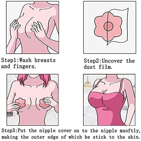 8 par silikone brystvorteovertræk, genanvendelige selvklæbende usynlige silikone N