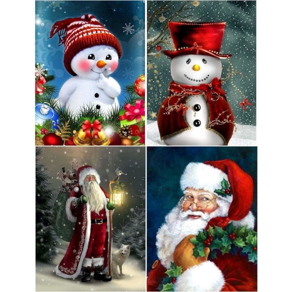 Christmas Diamond Painting Kits for Adults, Set of 4 Christmas Di