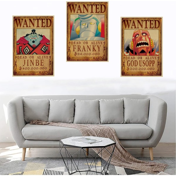 Anime-plakat, One Piece Wanted-plakater 51 cm × 35,5 cm store, Manga P