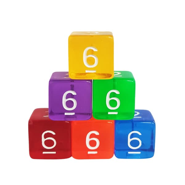 18 stykker polyhedral terningesæt 6-sidet flerfarvet terning til DND RPG og matematikundervisning