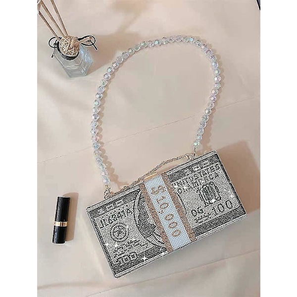 Aften taske til kvinder krystal penge taske clutch dollar regning pung akryl boks håndtaske hard case 1