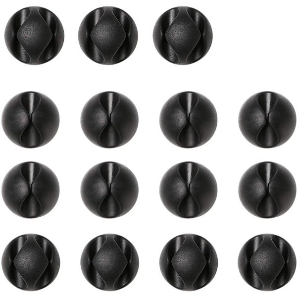 15 stk kabelklips kabelholder og kabelbindere