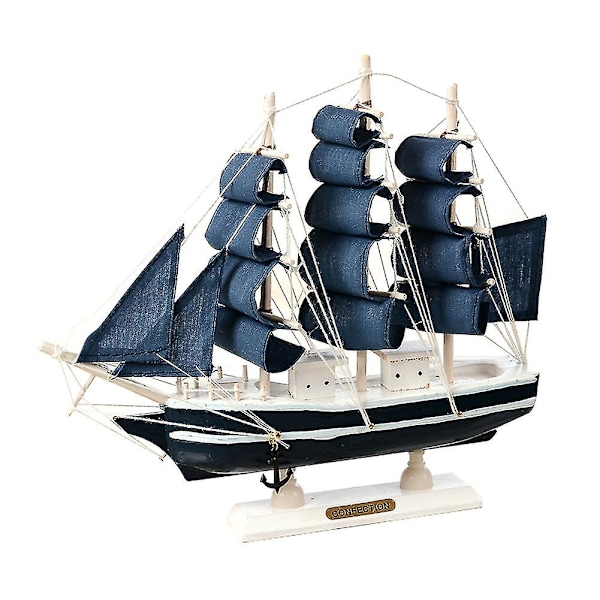 Träskepp Medelhavsmodell Heminredning Handgjord Snidad Nautisk Båtmodell Present M1621