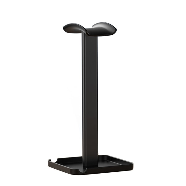 Black plastic headphone stand