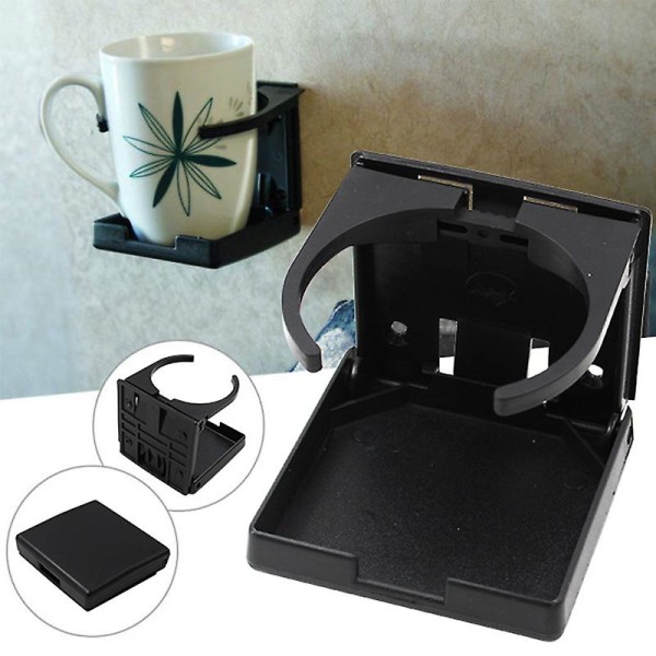 2pcs Adjustable Folding Drink Holder With Screws Adjustable Cup Holder（Black）