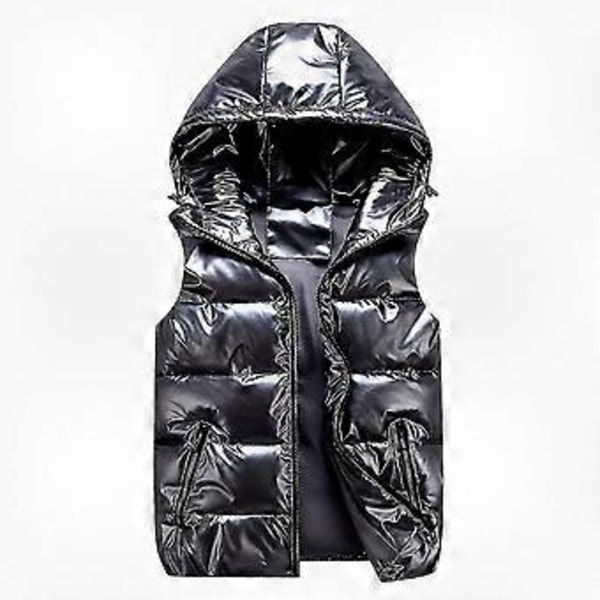 Lett Vanntett Ermeløs Jakke for Alle - Elegant og Skinnende Vattert Vest Grey M