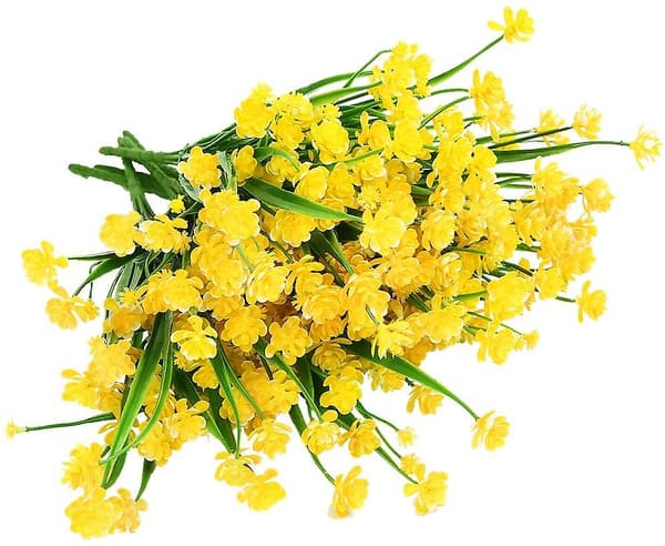 Kunstige blomster 8 bunter (gul)
