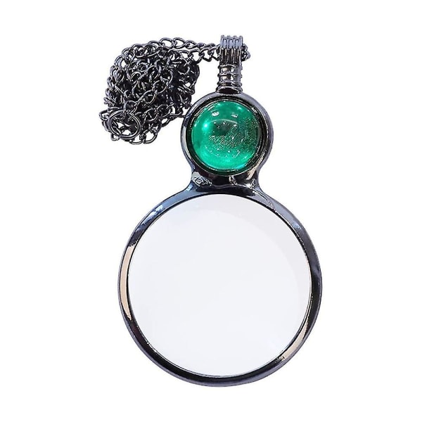 Lupeforstørrelseskjede Gave, Leselupe Anheng Halskjede For Eldre, Forstørrelsesglass For Bøker, Aviser, Lesesmykker（Grønn）