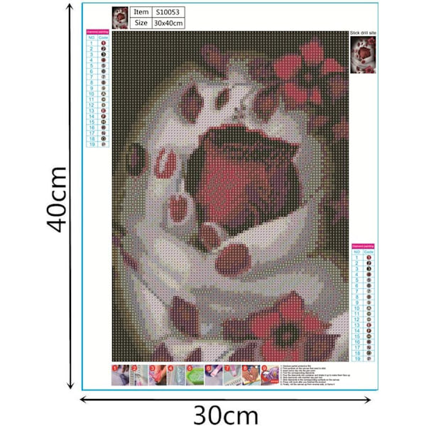 5D DIY Diamantmålning Kit Full Drill för Barn Vuxna, Flowe