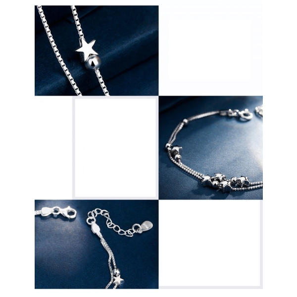 Armband Set Damstjärna Armband Sterling Silver Justerbar Stjärna
