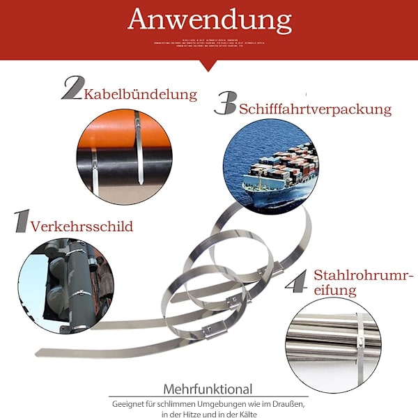100 stk kraftige kabelbindere, rustfrie kabelbindere selv