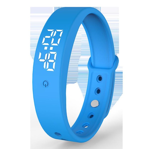 Högkvalitativt armband Vibrationsvarning Temperaturövervakning Exakt display Smart Strap Påminnelse Watch Blå