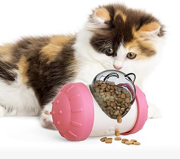 Katt leksaker 2 i 1 leksak katt torrfoder dispenser interaktiv katt leksak Dr