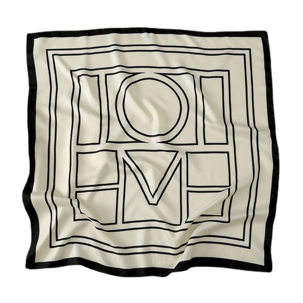 dametørklæde lavet af imiteret silke (sorte og hvide striber)