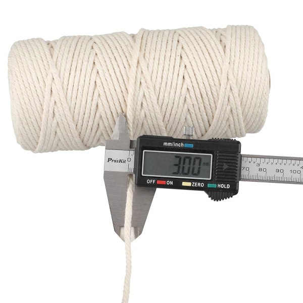 White String, Cotton Butchers Cooking String Twine 2mm 328ft For Crafts, Tying Meat, Making Sausage