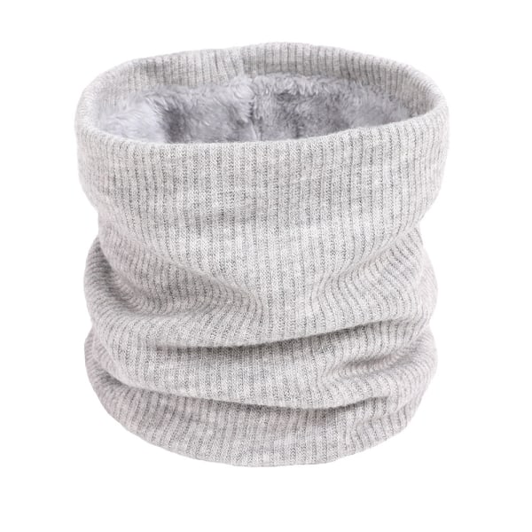 Rörhalsduk Dam Vinter Stickad Varm Cirkelhalsduk Fleece Foder Hals