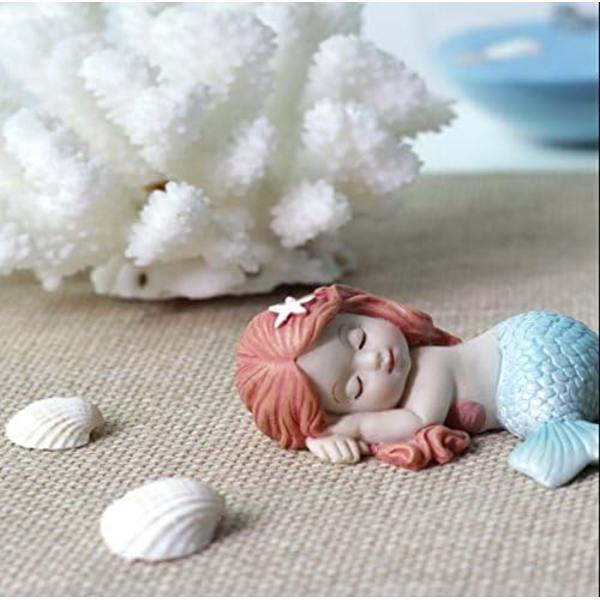Dekorasjon av Mini Fairy Garden: Søt Baby Mermaid og Resin