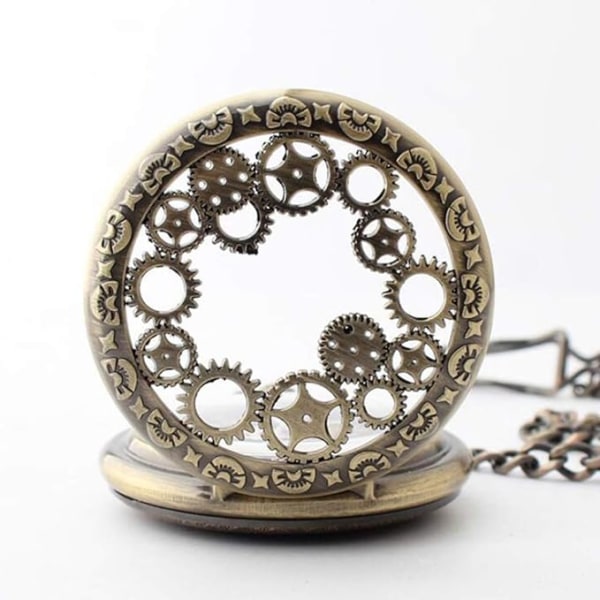 Steampunk Retro Hand-Wind Mechanical Pocket Watch with Roman/Arab