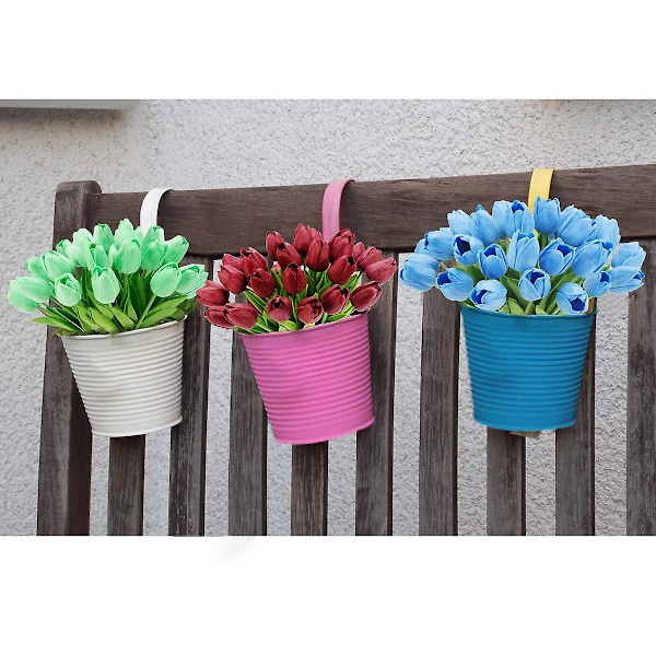 Keinotekoinen tulppaani Hollantilainen mini tulppaani Aito kosketus Kukat 24 kpl DIY-kotijuhliin Hääkoristeluun (sininen)（Sininen）