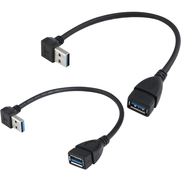 USB 3.0-förlängningskabel - Uppåt och nedåt vinkel - Hane till hona - 2 Pa