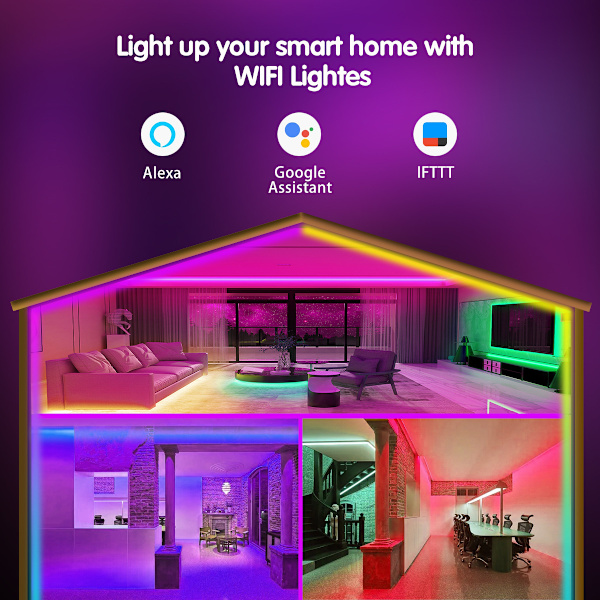 15M LED-strimmel, Tenmiro Bleutooth Led-soveværelse, Led-strimmel-kontrol