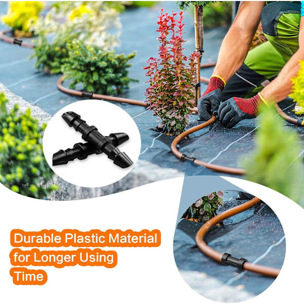 100 stk. plænesprinkler fittings drypforbindelse til 1/4\" dryprør,