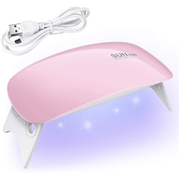 Pink UV-lampe negle tørrer 6W bærbar LED-lamper negle tørrer til negle