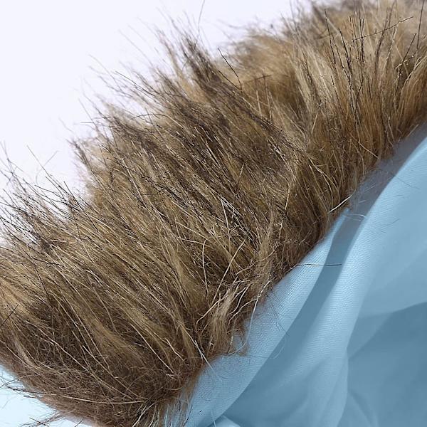 Unisex-vauvan hupullinen haalari 0-24 kuukauden ikäisille pojille ja tytöille, haalari romper turkiskauluksella（90cm vaaleansininen）