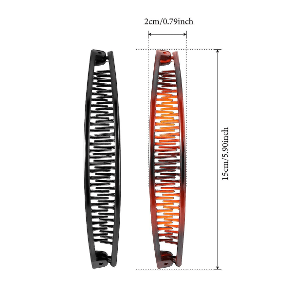 6 kappaletta Clincher-kampoja Banaani kampoja Banaani Clip Grip Comb Fishtail 3Brown 3Black