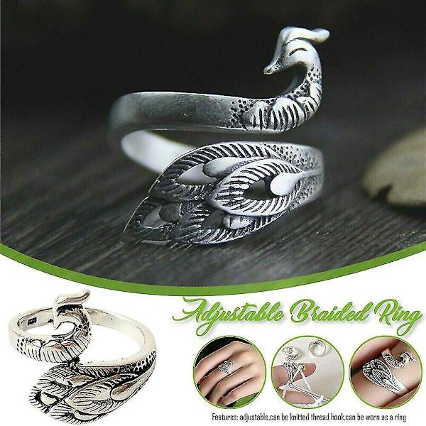 Ring Sytillbehör Stickning Loop Virka Ring Justerbar Fingerborg Ring Fisk