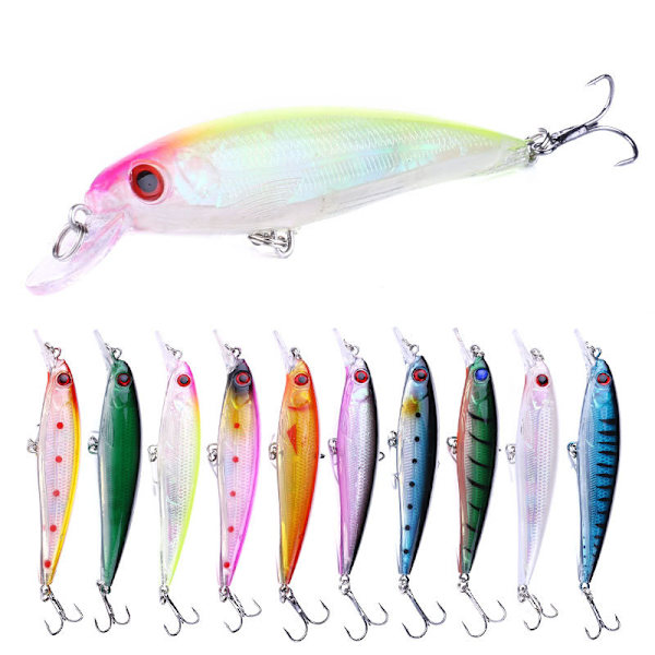 Lockbete Set med 10 Lockbeten Fiskedrag Set för Rovfisk för Gädda