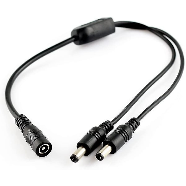 Dc 2.1 5.5mm 1 Til 2 Strømadapter Splitter Konverter Kabel 12v 24v Dc Til Cctv Led Lys